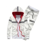 Wholesale Fitted Sweatsuit Tracksuit Zipper Hooded Jogging Men Jogger Track Suit