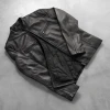 Stylish Ionic Black Leather Jacket - Premium Sheep Lappa Leather