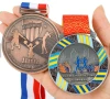 Custom Gold Silver Metal Medal Award Competition Zinc Alloy Enamel Marathon Running Medal Sport Medals