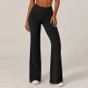Women High Waist Flare Yoga Pants Soft Stretchy Breathable Slim Fit Workout Running Casual Daily Wear Trousers