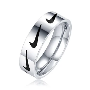 Titanium steel ring tide brand with the same original INS hook ring hiphop-Hop ring Tuku Harajuku style