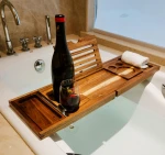 Luxury Extendable Wood Bathtub Tray with Tablet Holder Amazon Hot Sell