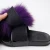 Import Custom color soft baby kids fur slipper set toddler fur slides with strap in the back from China