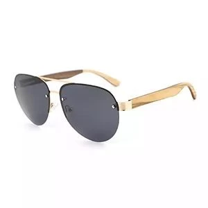 Custom wooden sunglasses stainless steel frame oversized frameless oval sun glasses