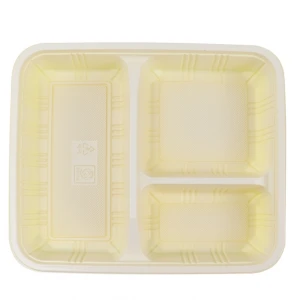 30oz Rectangle Yellowish White/Clear PP Microwave Disposable Takeaway Plastic Food Containers