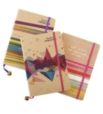 office stationery items gold edge kraft ELASTIC NOTEBOOK with pendant