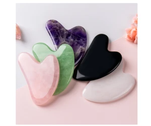 Face Massager Roller Natural Jade Stone Guasha Board Scraper Set Facial Lift Skin Relaxation