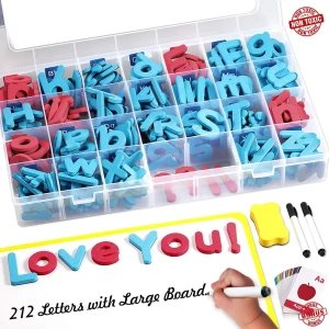 Magnetic Letters Kit and Numbers with Large Double-Side Magnet Board and Storage Box