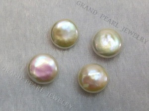 11-12mm Coin, Loose/Half-drilled Freshwater Pearls