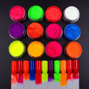 12 colors cosmetic grade neon pigment private label custom colors Eyeshadow Pigments fluorescent neon pigment powder