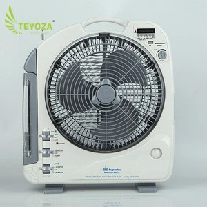 12 Inch ac dc rechargeable table fan with LED lamp