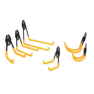 12 pack yellow metal double heavy duty garage wall hooks for hanging coat