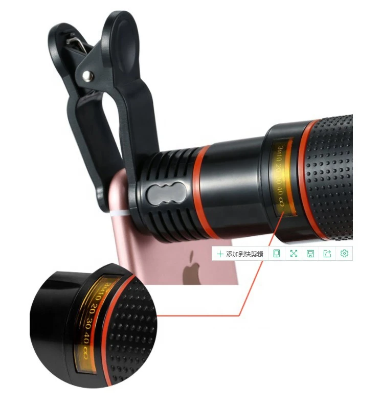 12X Mobile Phone Lens Phone Telescope Zoom External Lens Camera Lenses For IPhone Smartphone
