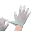 13 Gauge Grey Carbon Fibers Coated PU Fingertip Anti Static ESD Gloves For Electrical Work