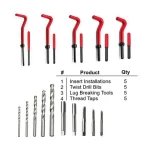 131Pcs Thread Repair Tool Kit HSS Drill Bits Taps Threaded Inserts Installation Tool socket set