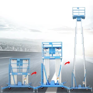 14m Hydraulic Lift Work Platform Mobile Aluminium Dual Mast Lifter Aerial Lift Platform
