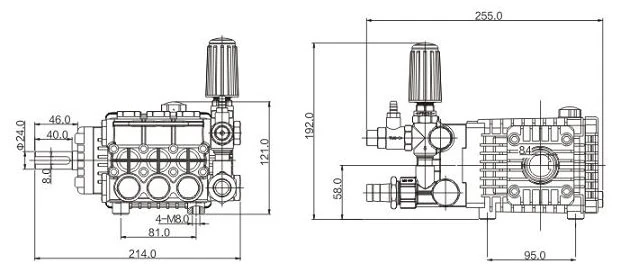 1500psi 100bar 8.0lpm high pressure triplex plunger washer pump high pressure cleaner pump SML1510C