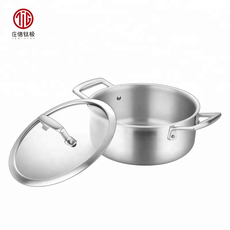 16cm Chinese high end safety pot pure titanium cookware set milk pot for children