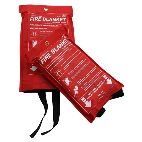 1m x 1m Home Fiberglass Kitchen Suppression Extinguisher Emergency Fire Blanket 2pcs in a set