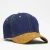 Import 2 tone blank 6panel suede brim denim leather strap back baseball cap from China