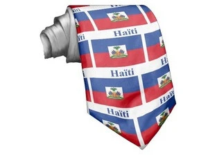 2015 latest new design Haiti flag cheap silk ties