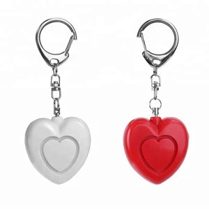 2018 anti thief alarm heart shape personal  self defense supply with led light