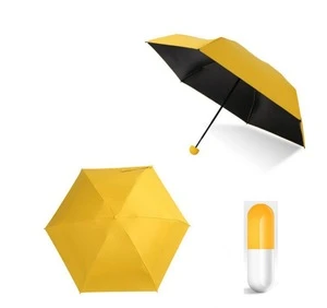 2018 hot sale fashion style 5 folding mini capsule sun umbrella