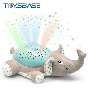2018 Innovative Products  Baby Projection Appease Toy With Light And Music Plush Toy Elephant