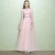 Import 2018 new woman pink short sleeve Lace embroidered Bridesmaid Dress from China