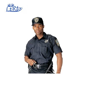 2019 Customized Mens Short Sleeve Police, Security Uniform Shirt, Navy Blue