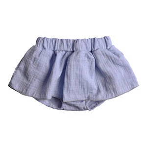 2019 fashion design baby girls linen fabric wholesale clothes spring summer toddler ruffle underwear