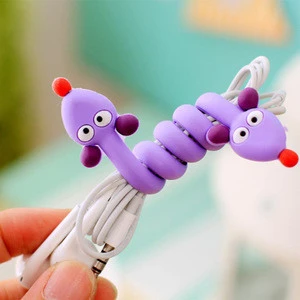 2019 Lower price cute cartoon animal earphone cable winder USB cord winder,PC data Cable mobil phone Cable Winders