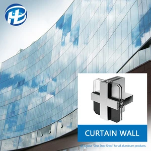 2020 double wall glass Unitized Aluminum Curtain Wall Details With Aluminium Wall Curtain Profile Spider System Accessories