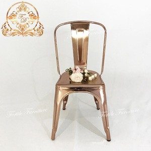 2020 factory industrial  rose golden bistro metal vintage outdoor dining chair