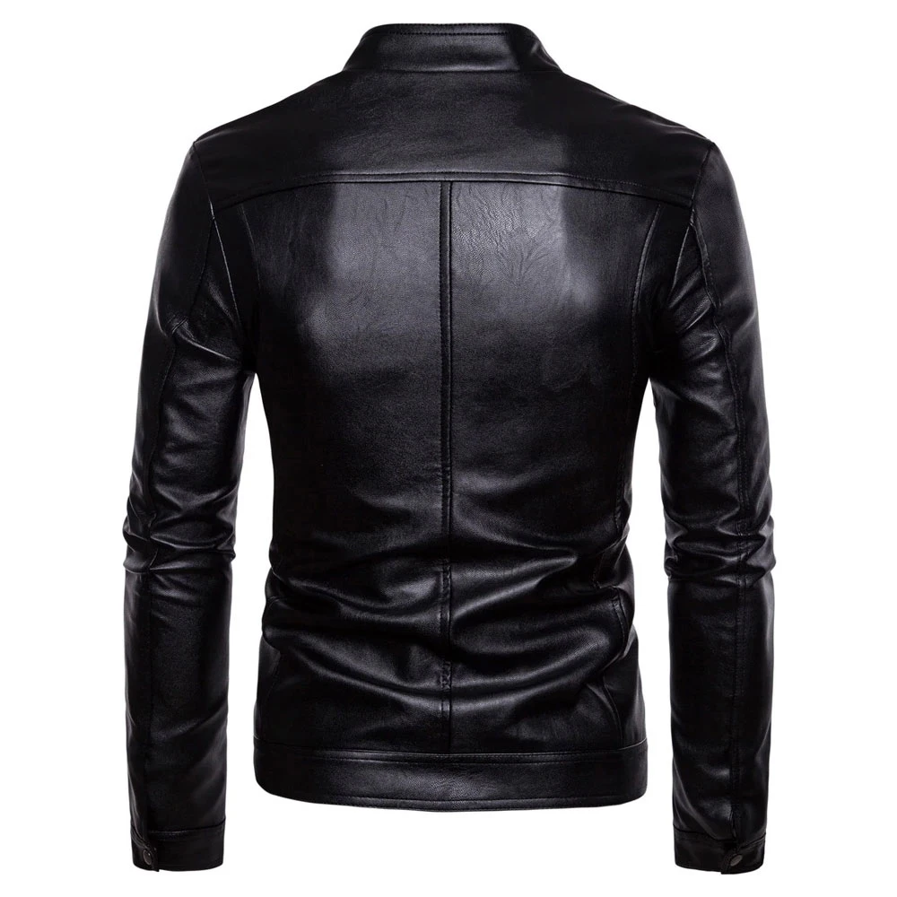2020 Hot Sell Custom Cheap Latest Fashion Black PU Leather Jacket
