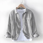2020  new design long sleeve  men shirts  casual Cotton and linen shirt for men