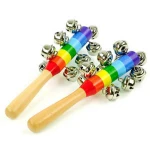 2020 New trend rainbow colorful wooden baby rattle toys for promotional