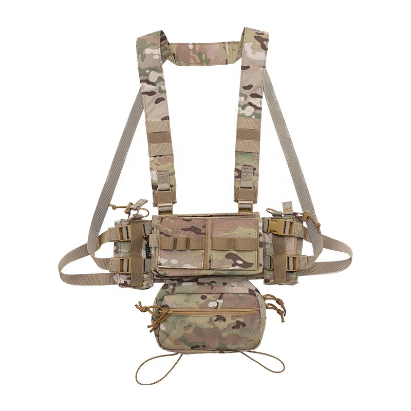 2020 Tactical MK3 Modular Chest Rig Vest Chest Radio Holster Airsoft Hunting Combat Vest with 5.56 Molle Magazine Pouch