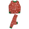 Wholesale Long Sleeve Christmas elements Letter Print Pajamas