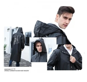 2021 FASHION best seller back big print logo pu rain coat for adult men outdoor waterproof windproof attention to detail made
