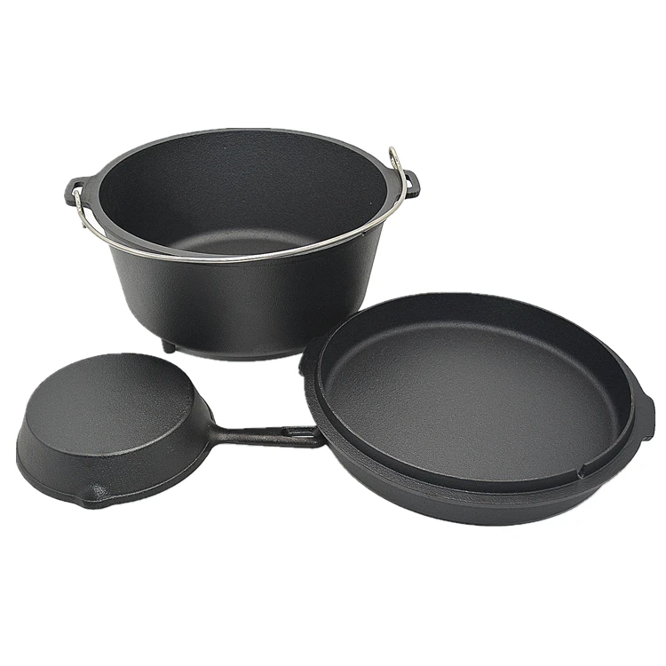 2021China vegetable oil coating cast iron non stick cookware set