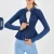 Import 2024 New denim yoga zipper jacket high -necked French waist zip up plus size sports wearing fitness clothes women jackets from China