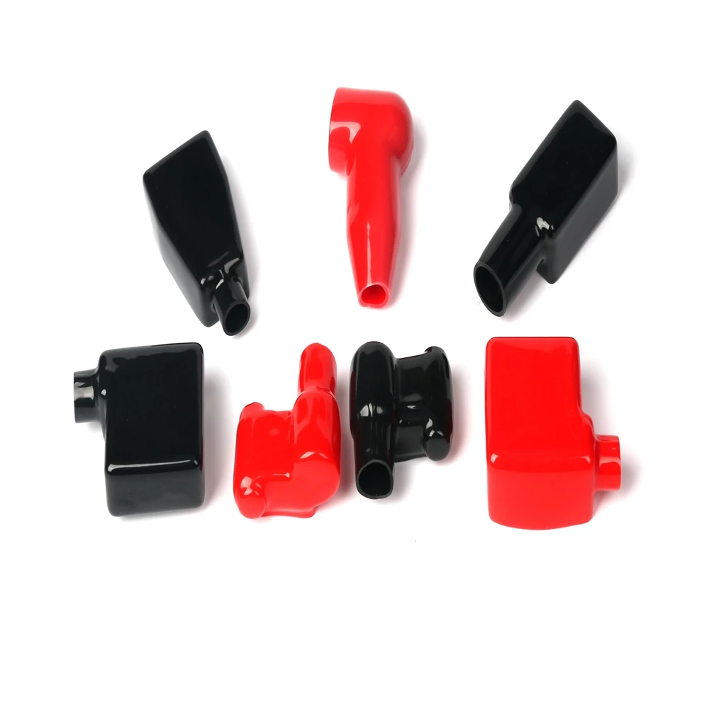 20x60mm Red Black Round Battery Terminal Boots Insulating Covers