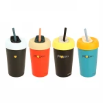 2258 400ml New Arrival Double Wall Filter Straw Travel Cup Coffee Cup