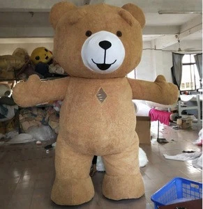 2.5M Teddy Bear Mascot Costume Inflatable Customize Mascot Costume For Adult Animal Costume Brown 2.5m tall