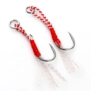 2pcs/lot  Fishing Hooks Sea Fish Assist Hook  Fishhooks Jig Slow Feather for Fishing Attract