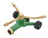 3 arm brass rotary sprinkler and zinc base with wheel