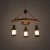 Import 3 light metal wood chandeliers lighting wood crafts hanging lights carved wooden chandelier lamp from China