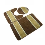 3 Piece Modern Microfiber Chenille Memory Foam Bath Rug Carpet Mat Set For Bathroom