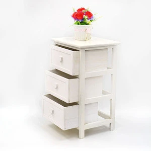 3 tier modern Wooden White chest of drawer for kids